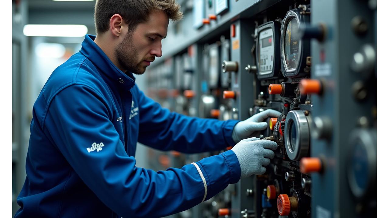Aqua Haul technician installing IoT sensors on marine equipment aboard a fishing vessel